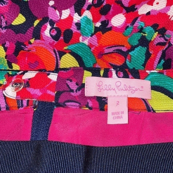 Lilly Pulitzer women’s skirt 2 XS mini clover confetti pattern pink red floral - Picture 6 of 8